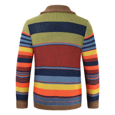 Men's Colourblock Lapel Sweater Jacket 02918584X | Last day 80% off!
