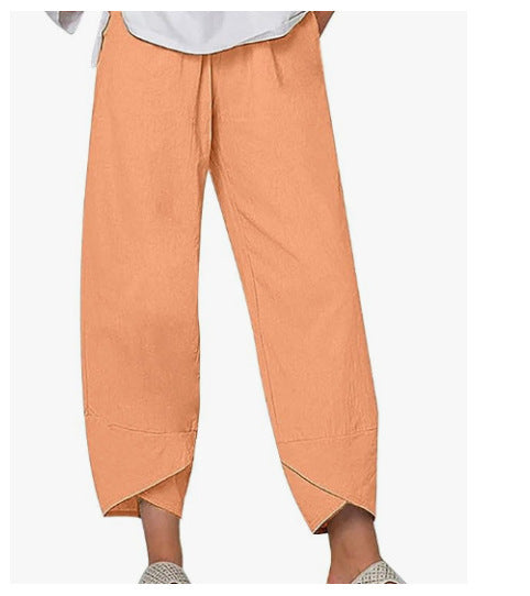 Women's Culottes - Wide Leg - Cropped Length - Elastic Waist - Lightweight Fabric
