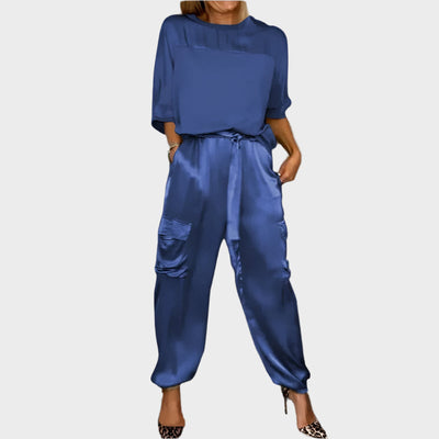 Taylor Pembroke | Satin Ensemble With Cargo Trousers