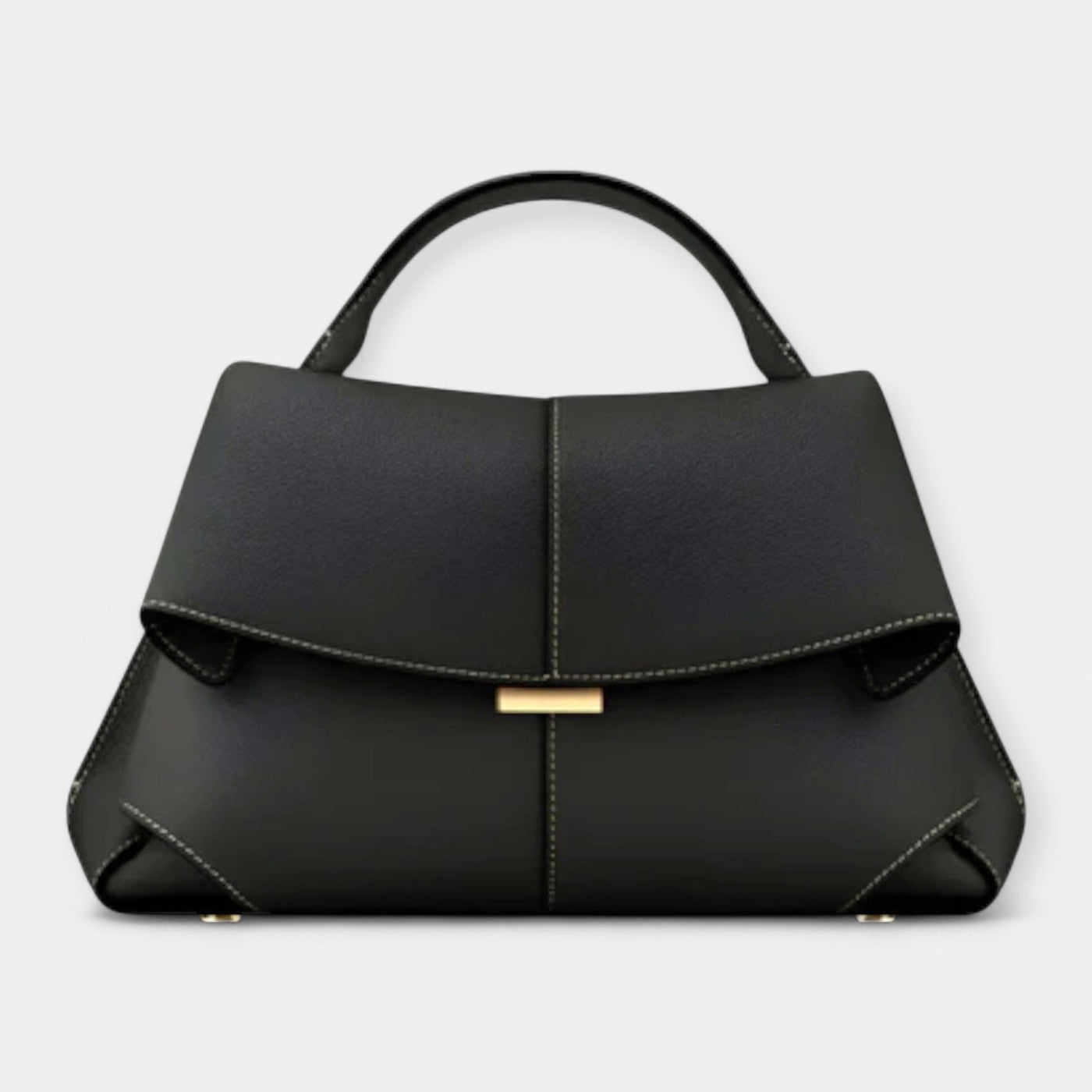 Roll Top Handbag In Premium Leather French Inspired Limited