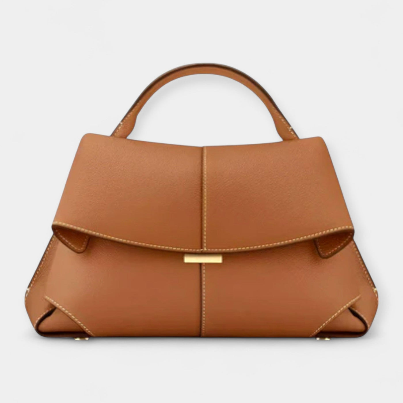 Roll Top Handbag In Premium Leather French Inspired Limited