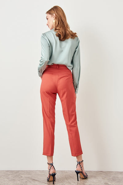 Women's High-Waisted Trousers – Slim Fit – Ankle Length – Tailored Workwear
