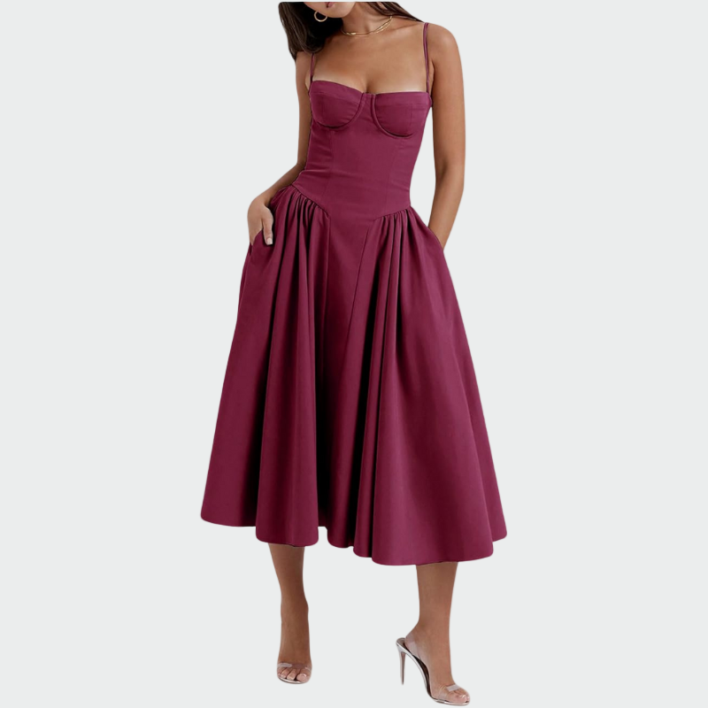 Isabella Rose Mae | Satin Maxi Dress With Slim Straps