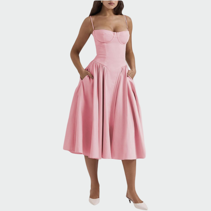 Isabella Rose Mae | Satin Maxi Dress With Slim Straps