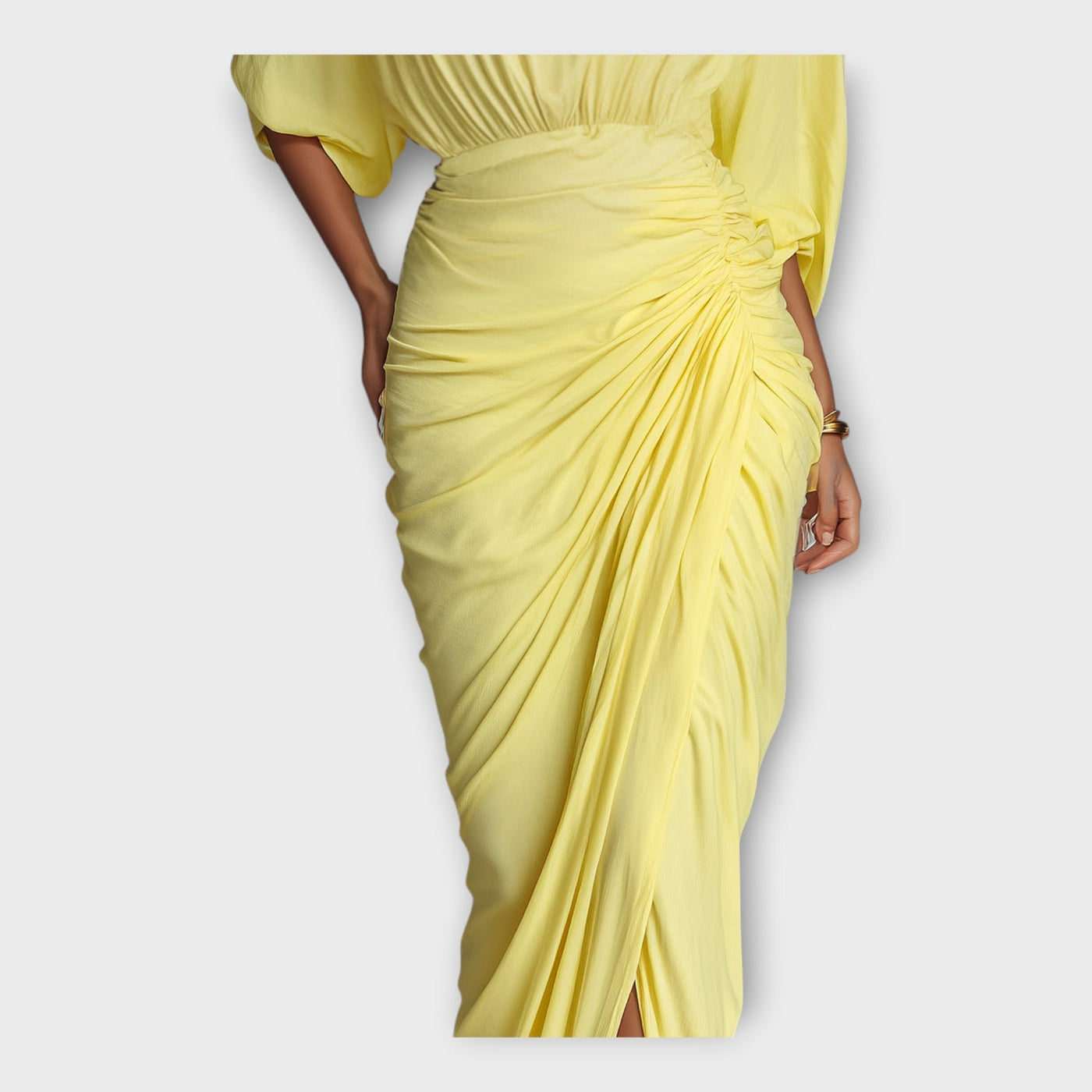 Jordan | Luxurious Pleated Longline Dress Silhouette
